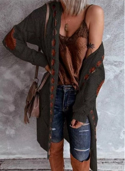 Oversized Gehaakte Cardigan Zacht en Luchtig Bohemian Stijl