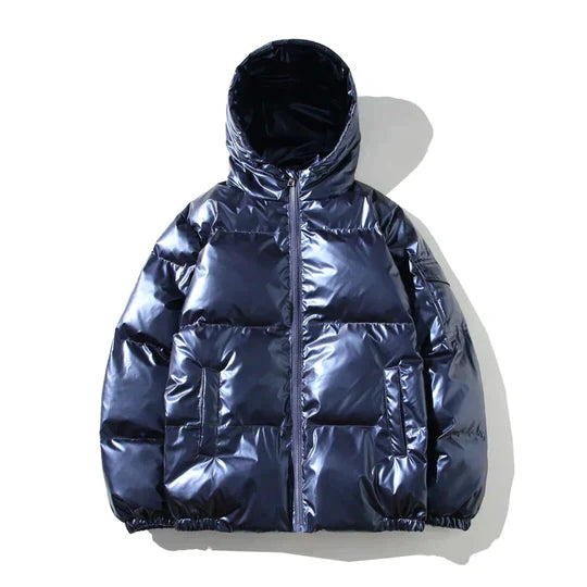 Warme Pufferjas Heren voor Winter Metallic Winddicht