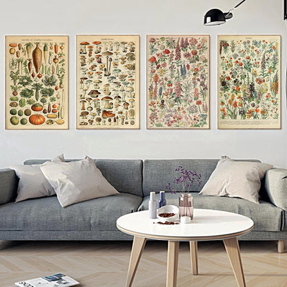 Vintage Botanische Prints Canvas Collectie – Klassieke Plantentekeningen Wanddecoratie
