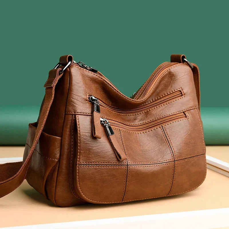 Handgemaakte Leren Damestas met Schouderriem Veelzijdig Design Elegante Vrouwentas voor Werk en Vrije Tijd