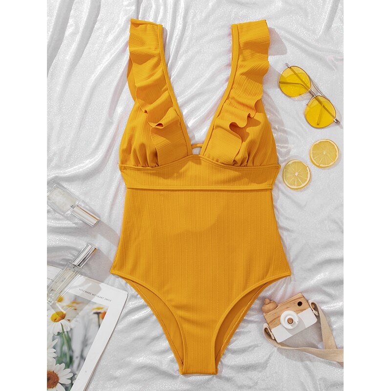 Boho Bikini met V-Hals en Ruches