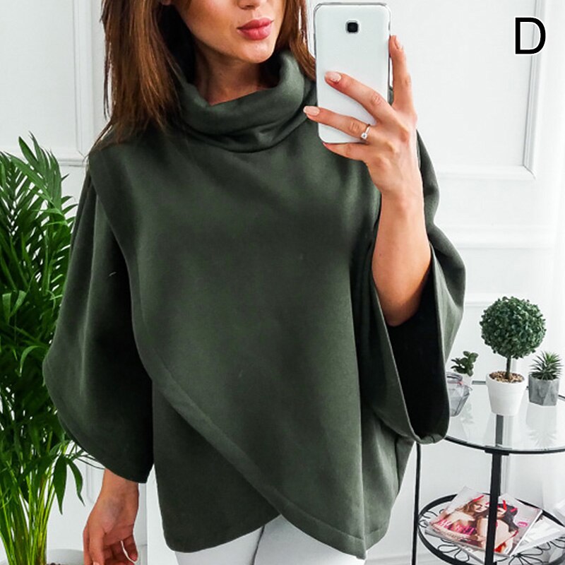 Dames Trui Oversized Asymmetrisch Zwart Modieus