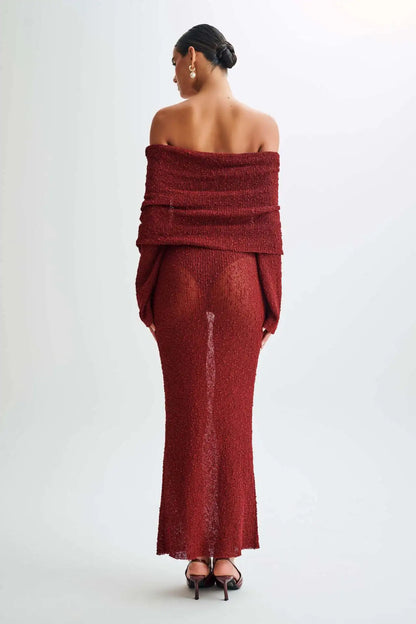 Strandjurk Maxi Off Shoulder Zomerjurk Gehaakt