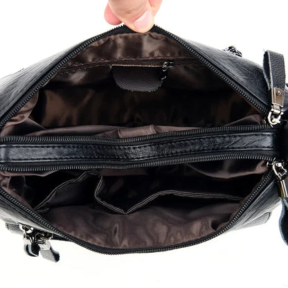Handgemaakte Leren Damestas met Schouderriem Veelzijdig Design Elegante Vrouwentas voor Werk en Vrije Tijd