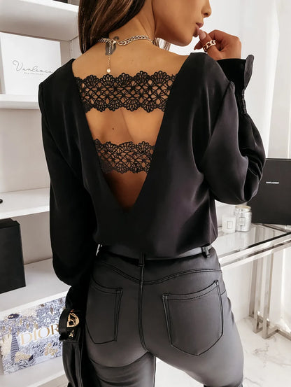 Vrouwelijke Blouse Kanten Top Elegant Jurk