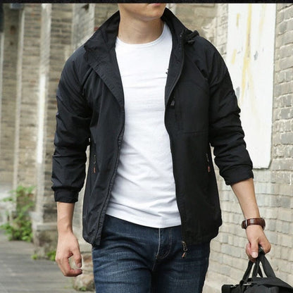 Herenjas Waterdicht met Capuchon Casual Stijl
