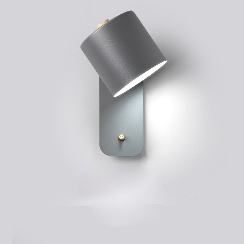Wandlamp Led Metaal Draaibaar Schakelaar Wit Grijs Groen Slaapkamer Woonkamer Gang Modern