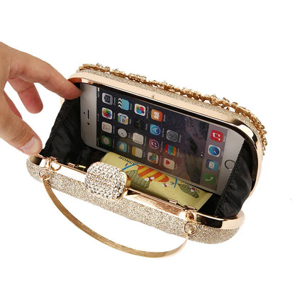 Clutch Tasje met Diamant Strass Glitter