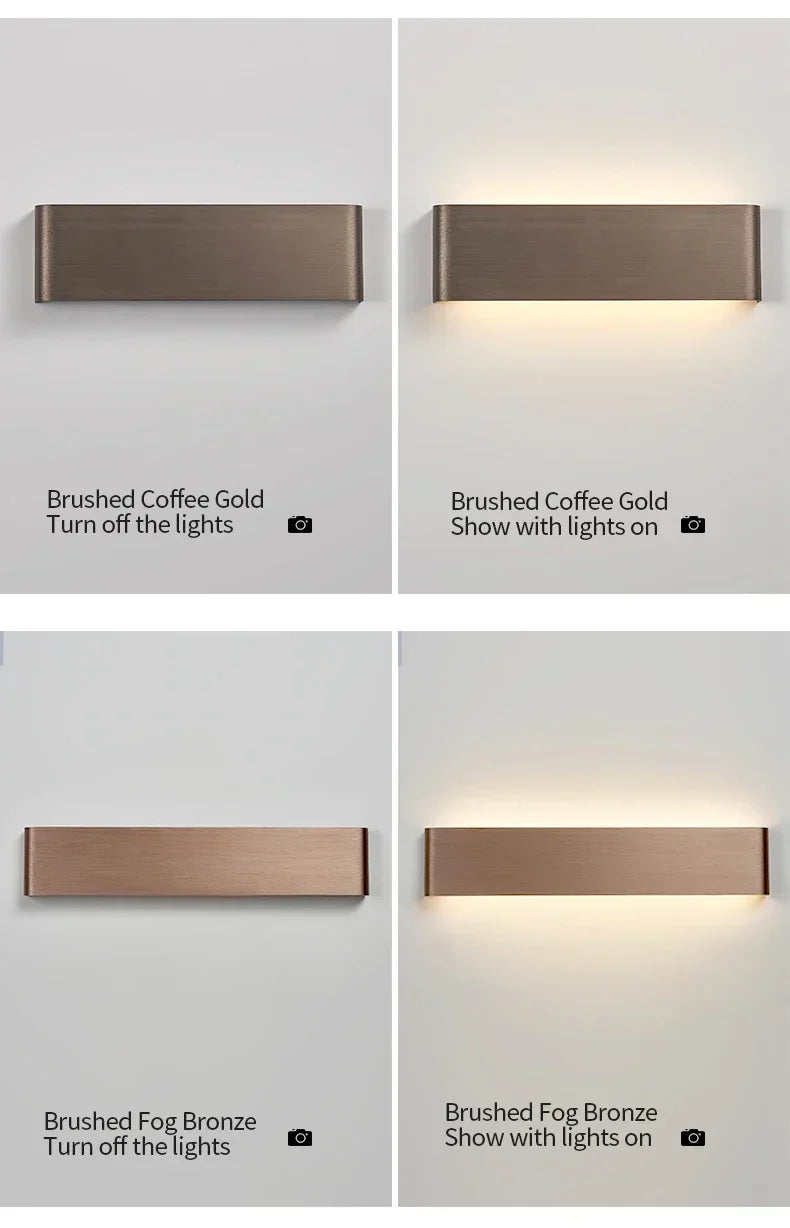 Ultra-dunne design wandlamp APHRODITE — moderne aluminium LED-wandverlichting met acryl kap
