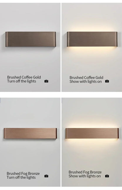 Ultra-dunne design wandlamp APHRODITE — moderne aluminium LED-wandverlichting met acryl kap