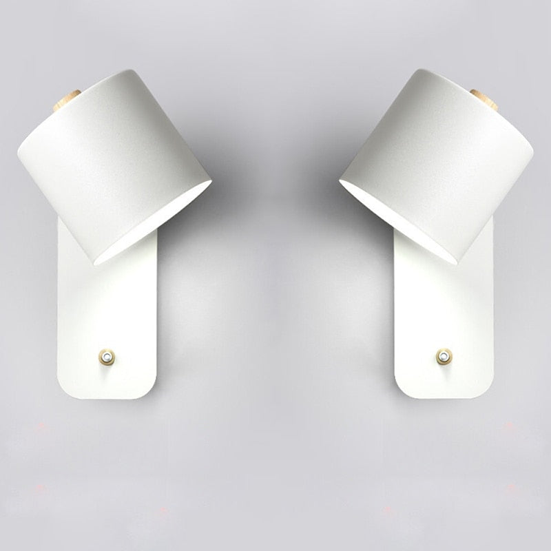 Wandlamp Led Metaal Draaibaar Schakelaar Wit Grijs Groen Slaapkamer Woonkamer Gang Modern