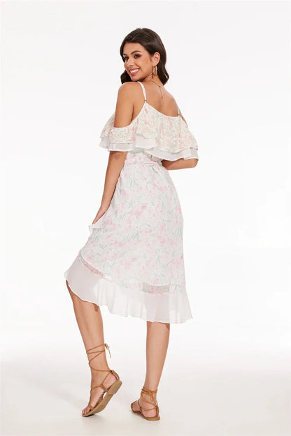 Chic Jurkje met Ruches en Bloemenprint