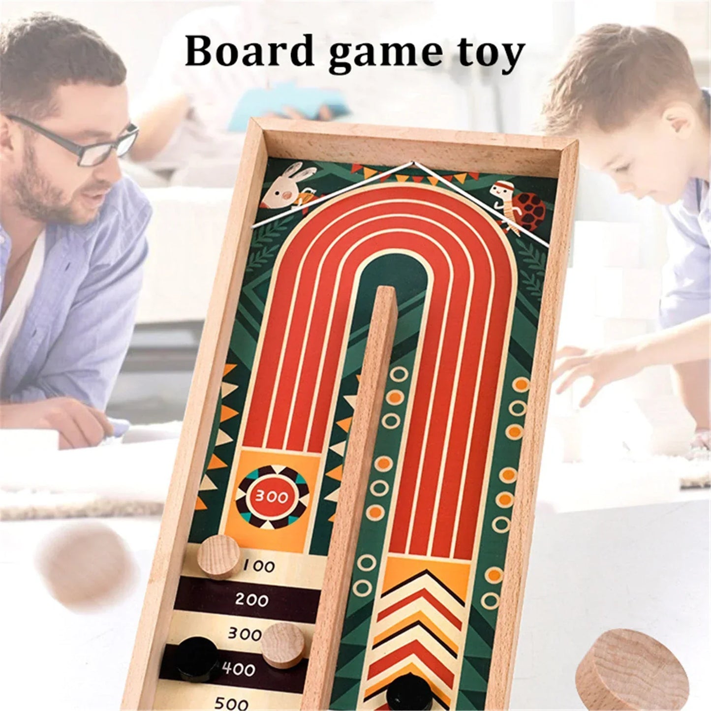 Familiespel Schieten Disc Game - Houten Vaardigheidsspel voor Groot en Klein