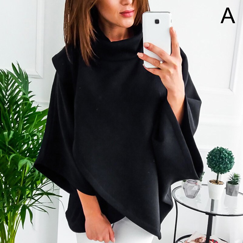 Dames Trui Oversized Asymmetrisch Zwart Modieus