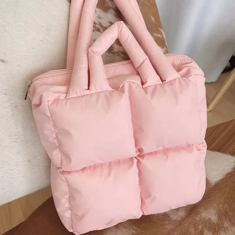 Witte Winter Tote Tas Grote Capaciteit