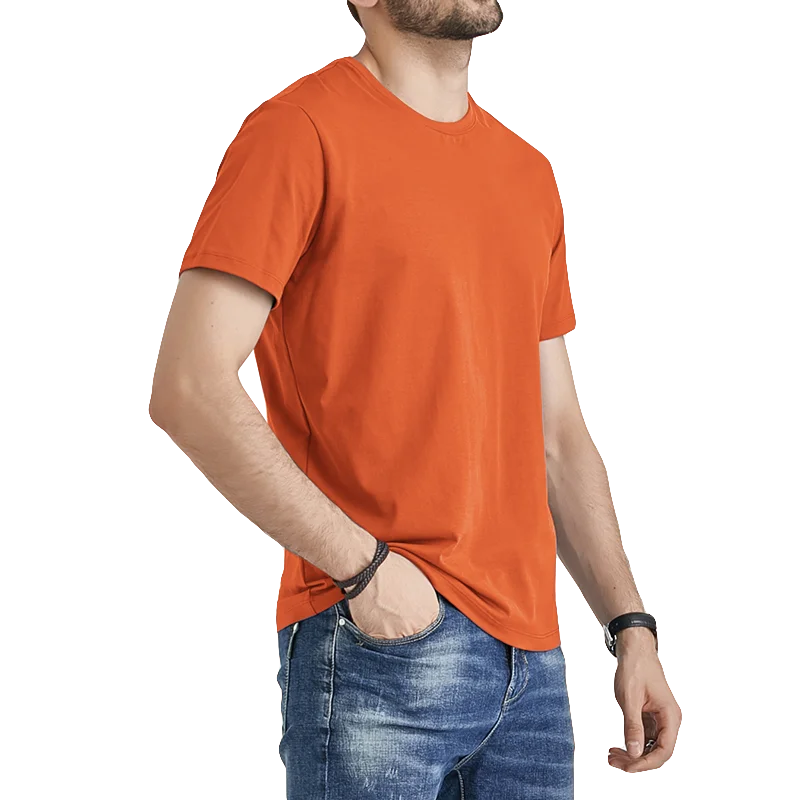 Oranje Unisex T-shirt Lange Mouwen Basic