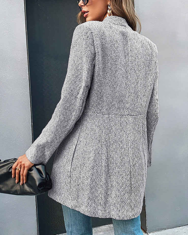 Vrouwelijke Blazer Lange Mouw Klassiek Casual Model