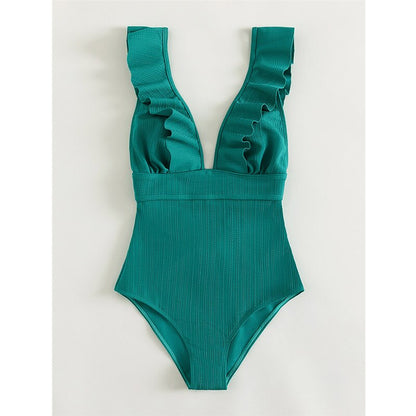 Boho Bikini met V-Hals en Ruches