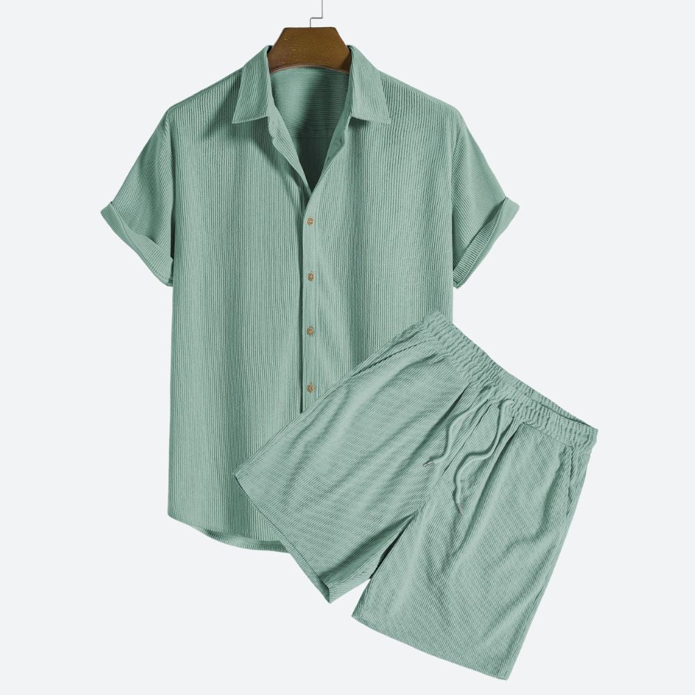 Heren Zomer Set van Katoen Corduroy Casual Kleding