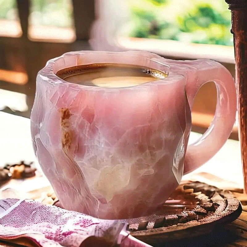 Edelstenen Mok met Goudaccent 350ml Koffiekop Theebeker Drinkbeker voor Dagelijks Gebruik Moderne Stijl