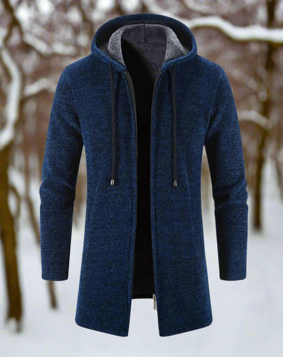 Heren Hoodie Zwart Lange Mouw Stijlvolle Jas