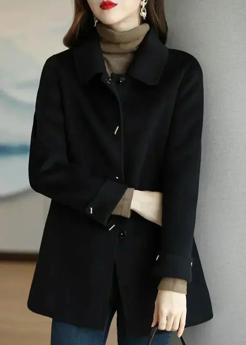 Dames Winterjas Warme Wolmix Coat Elegante Stijl