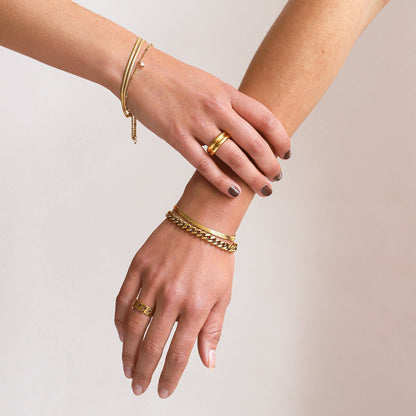 Goudkleurige Armband Dubbel Waterdicht RVS