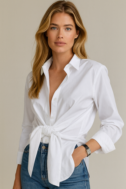 Dames Blouse met Strik Detail Elegant en Stijlvol - StudioMarella