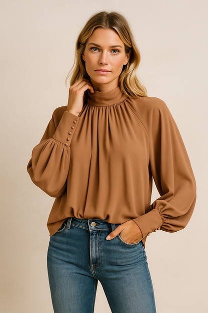Vrouwelijke Blouse Zomerse Wijdemouwen Stijl