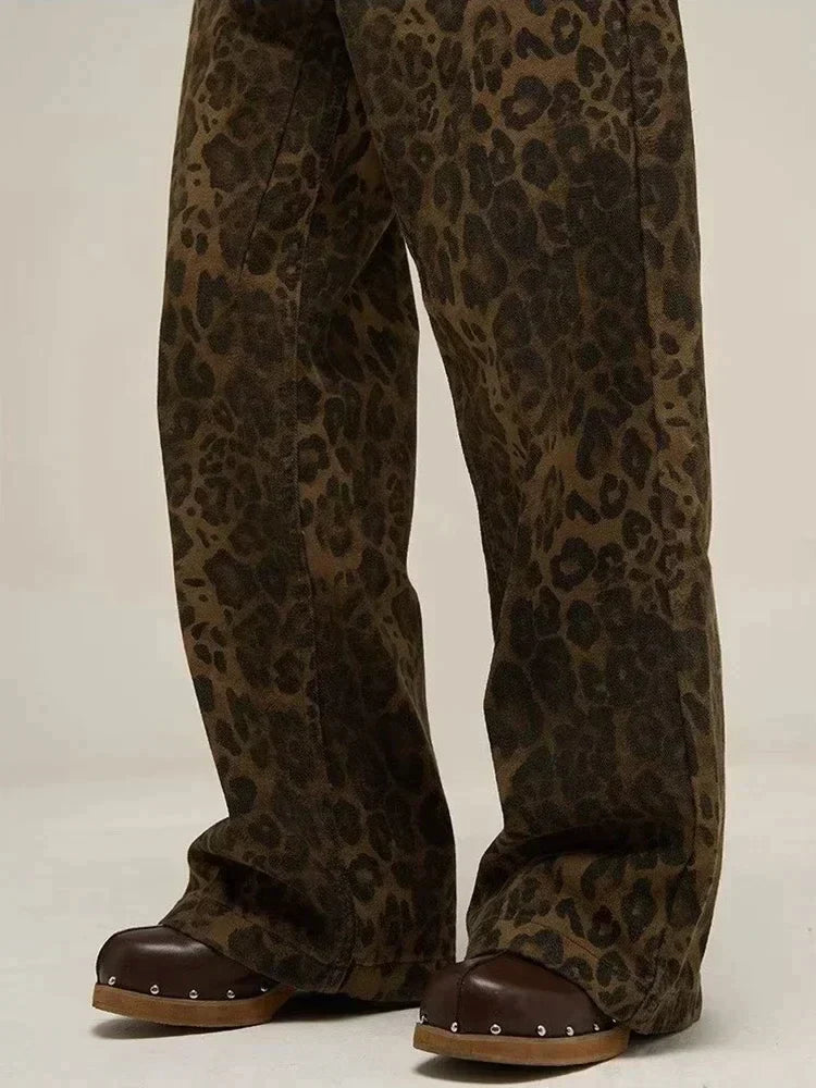 Leopard Jeans Dames Straight Fit Mode