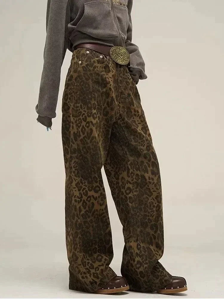 Leopard Jeans Dames Straight Fit Mode