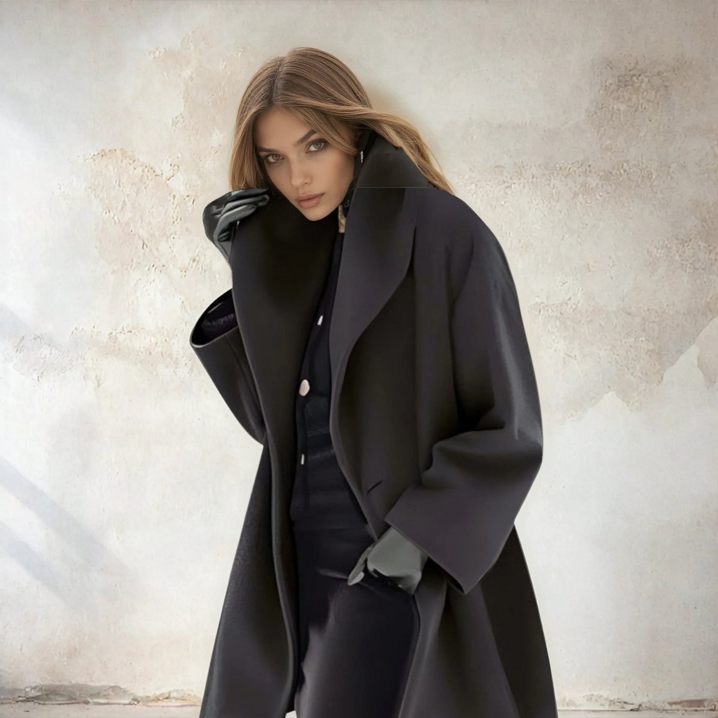 Oversized Jas Wolmix Zacht en Stijlvol