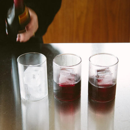 Ribbel Drinkglas Geribbeld Glas Klassiek 300ml 400ml Transparant Tafel Cadeau