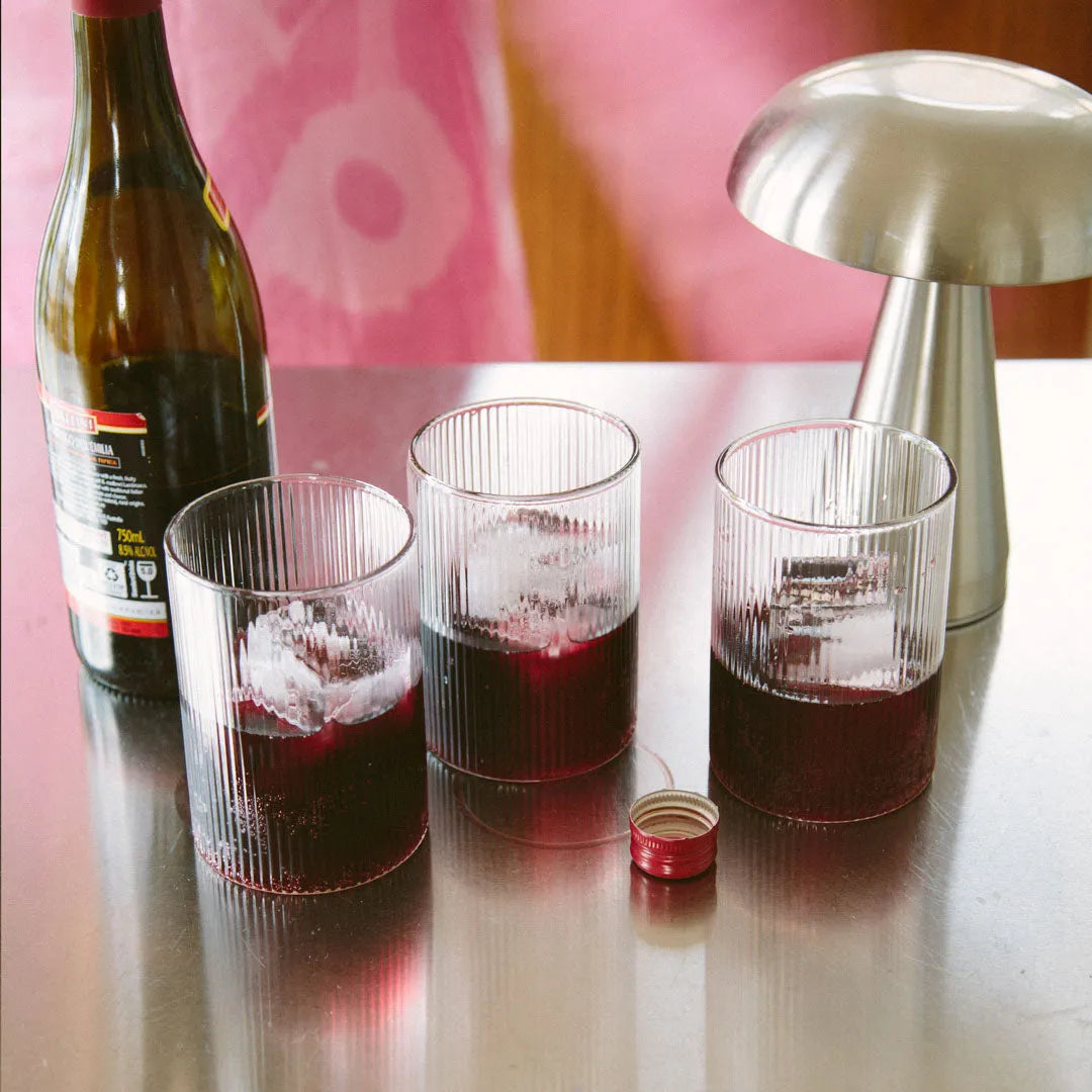 Ribbel Drinkglas Geribbeld Glas Klassiek 300ml 400ml Transparant Tafel Cadeau