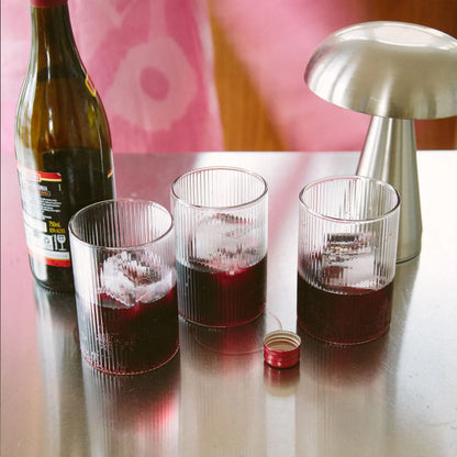 Ribbel Drinkglas Geribbeld Glas Klassiek 300ml 400ml Transparant Tafel Cadeau