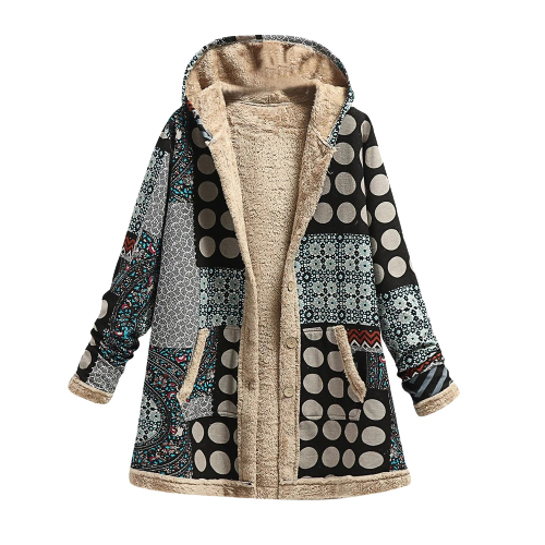 Dames Winterjas Warm en Stijlvol Patchwork Design