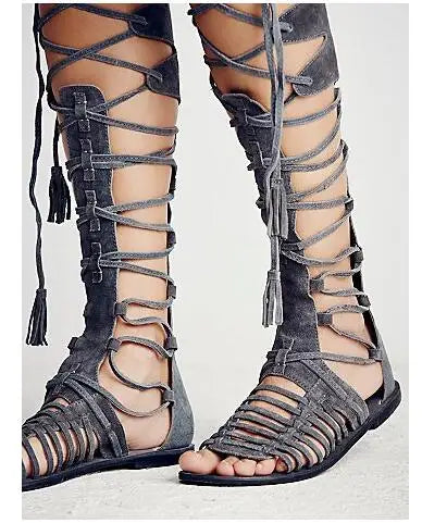 Luxe Gladiatorlaarzen voor Vrouw met Hoge Hak