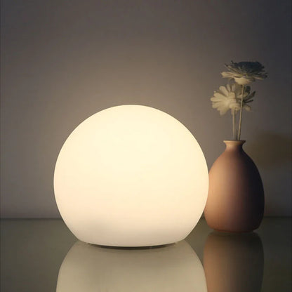 LED tafellamp draadloos oplaadbaar 16 kleuren kunststof bol nachtlamp sfeerlamp slaapkamer woonkamer RGB lamp