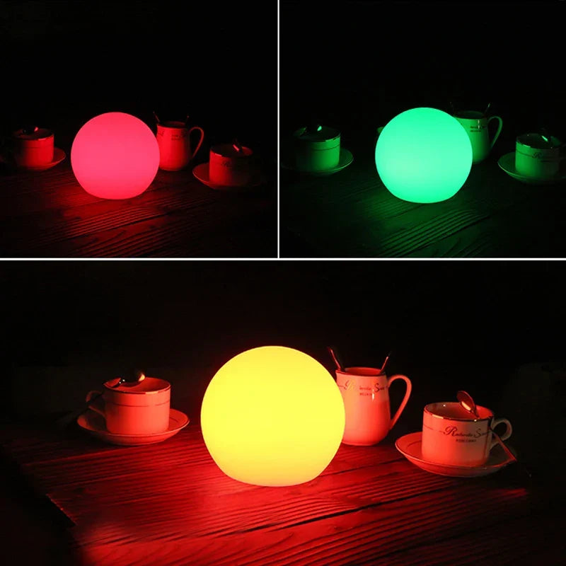 Draadloze Tafellamp met Bolkap 16 Kleuren en Afstandsbediening USB Oplaadbaar