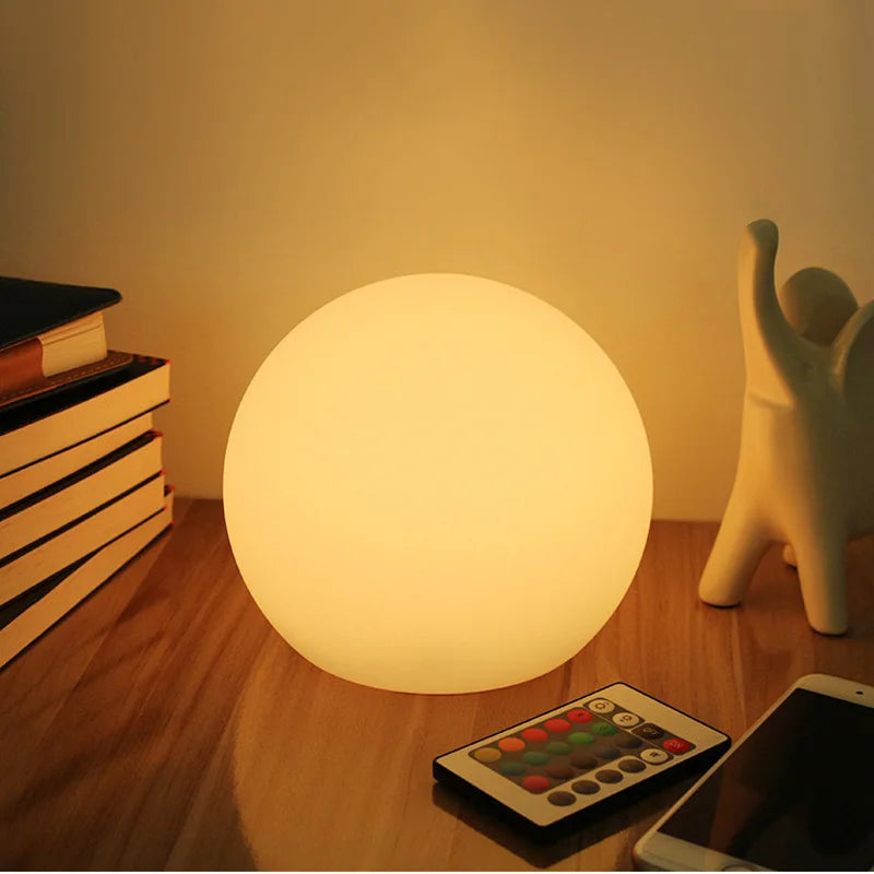 LED tafellamp draadloos oplaadbaar 16 kleuren kunststof bol nachtlamp sfeerlamp slaapkamer woonkamer RGB lamp