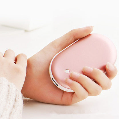 Oplaadbare Handwarmer met Powerbank 5200mAh Zilver Goud Roségoud Blauw Dubbele Verwarming 3 Temperatuurstanden USB-C Compact Zakformaat Outdoor Winter Cadeau