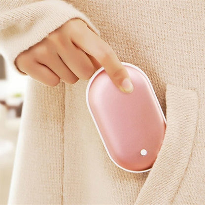 Oplaadbare Handwarmer met Powerbank 5200mAh Zilver Goud Roségoud Blauw Dubbele Verwarming 3 Temperatuurstanden USB-C Compact Zakformaat Outdoor Winter Cadeau