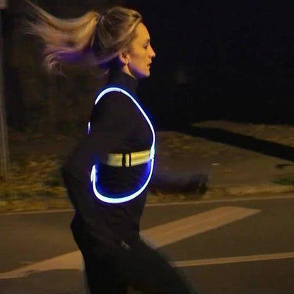 Reflecterend Hardloopvest met LED-verlichting | 360° Zichtbaarheid | Verstelbaar | Voor Hardlopen, Wielrennen, Wandelen | Waterdicht & Lichtgewicht Veiligheidsvest