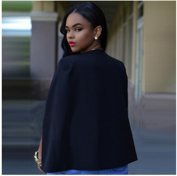 Dames Blazer Cape Jas Lange Mouwen Open Voorkant