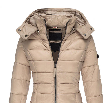 Dames Winterjas Lange Warme Gewatteerde Jas Met Capuchon