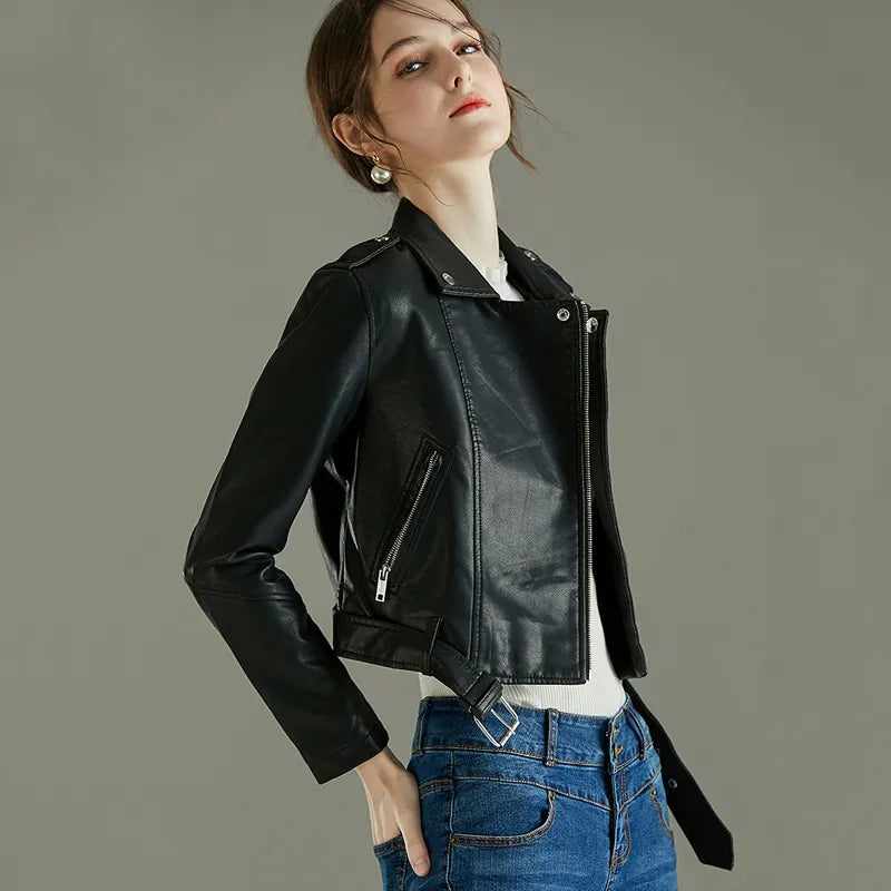 Dames Jasje Synthetisch Leer Veganistisch Jacket