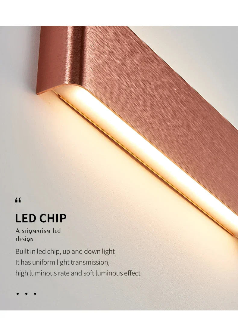 Ultra-dunne design wandlamp APHRODITE — moderne aluminium LED-wandverlichting met acryl kap