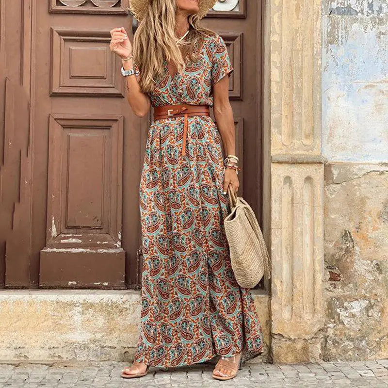 Lange Zomerjurk voor Vrouw Elegante Stijl Aurelia