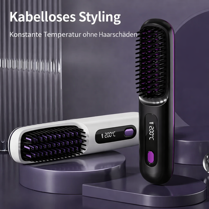 Draadloze Stijltang met Keramische Platen en Ionentechnologie – USB Oplaadbaar met LCD Scherm – Compacte Haarstijler voor Onderweg