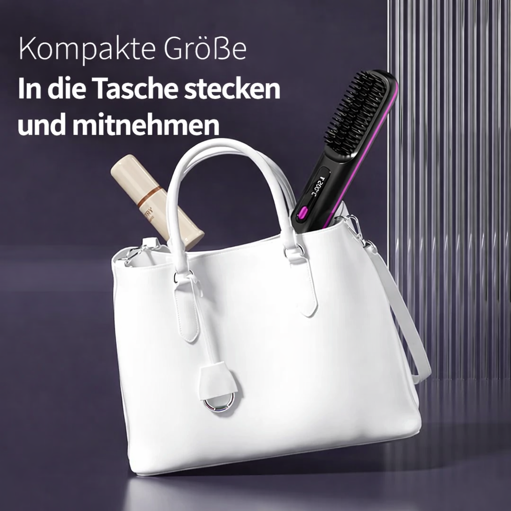 Draadloze Stijltang met Keramische Platen en Ionentechnologie – USB Oplaadbaar met LCD Scherm – Compacte Haarstijler voor Onderweg